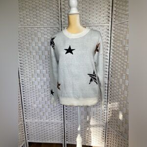 NWT Hem & Thread Animal Star Crew Neck Sweater Super Cute and Cozy Warm